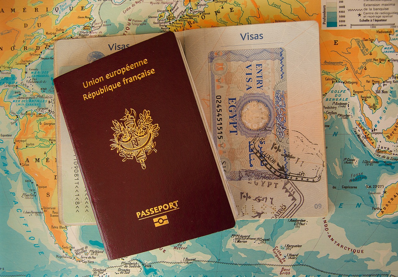 Passport ,Visa Stamp &Amp; Map